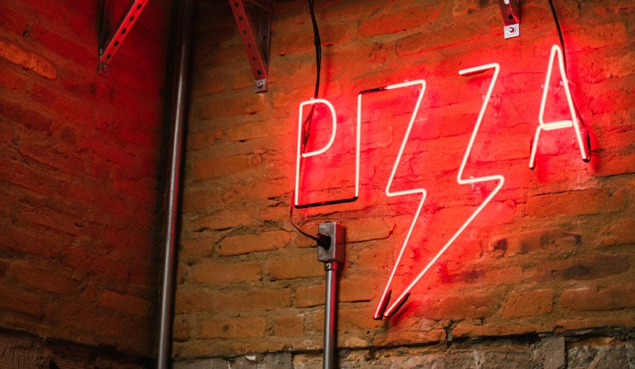 neon pizza sign